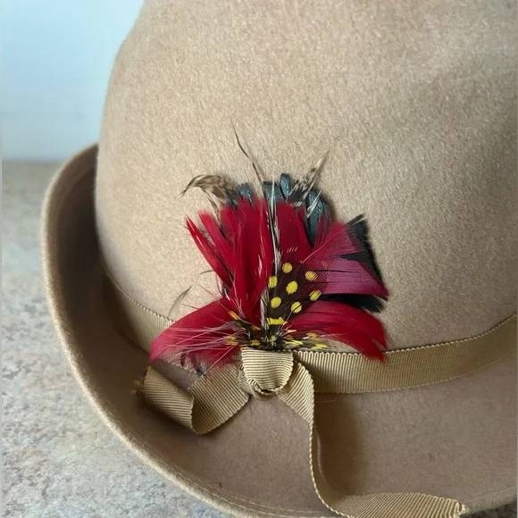 Vintage Matte Fashions Paris-Rome-London Feathered Felt Fedora 22 - Picture 4 of 7
